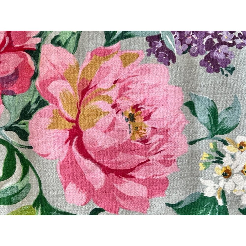 Waterford Floral Cotton Sateen Tablecloth 97" X 58.5" Multicolor on Green Cotton - Picture 7 of 15